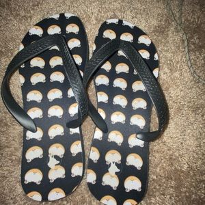 Corgi butt flip-flops